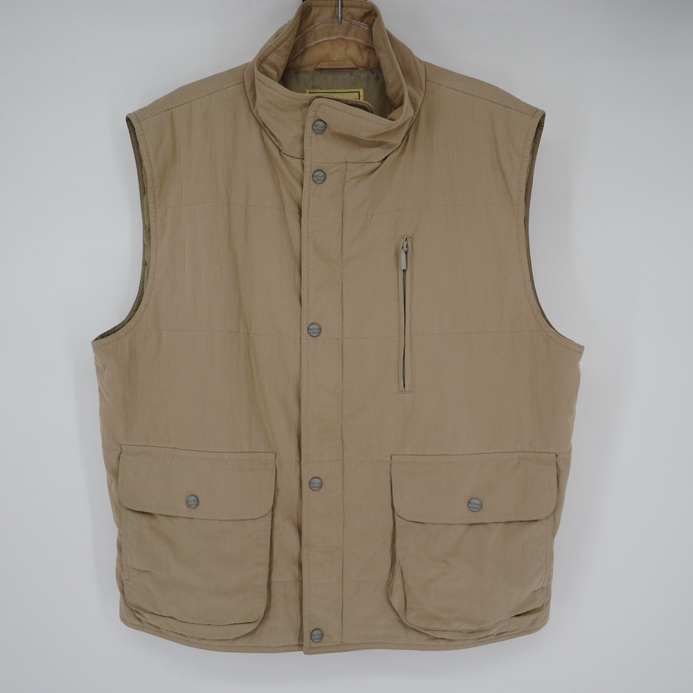 Vintage LL Bean Mens Canvas Work Barn Chore Vest Hunt Thinsulate Insulation Larg